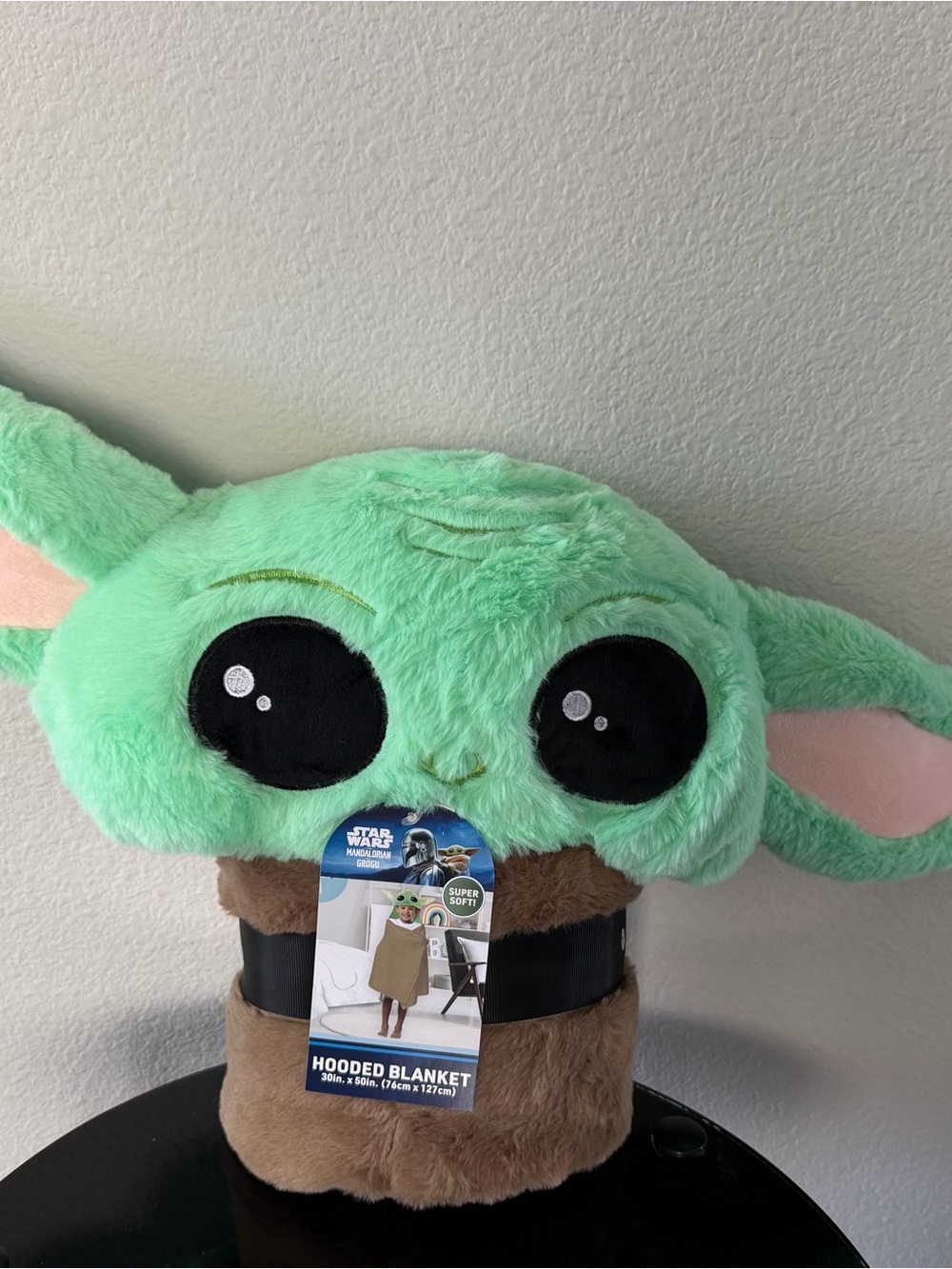 Star Wars Grogu Plush Hooded Blanket in Mint Green and Brown